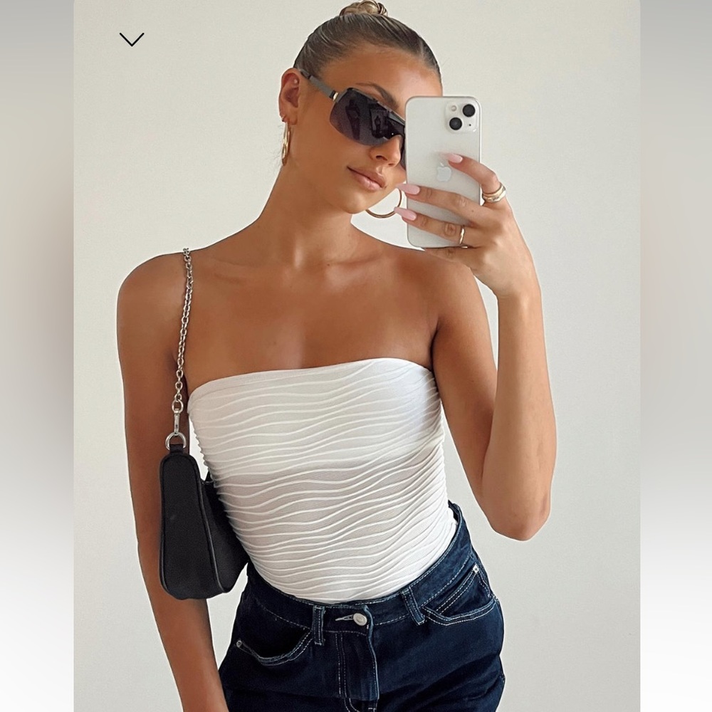 Makenna Strapless Bodysuit White